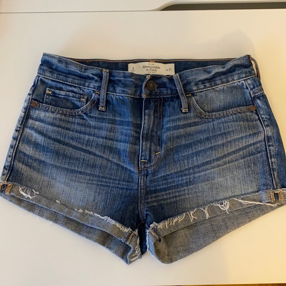 Abercrombie & Fitch Mid Rise Denim Shorts